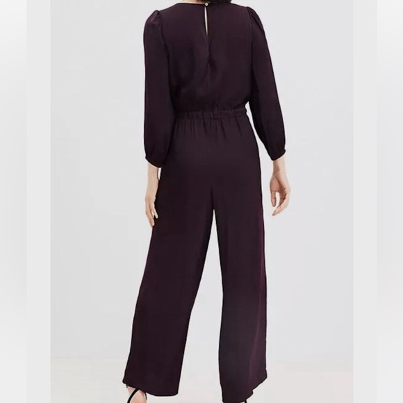 Loft Dark Purple Drape Jumpsuit - Picture 6 of 7
